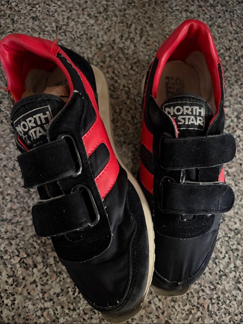 80’s Vintage North Star Velcro Shoes Womens 5-5.5 or men’s 4 Black and Red RARE!